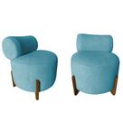 Kit 2 Poltronas Decorativa Mônaco Suede Azul Turquesa Kit 2 Poltronas Decorativa Mônaco Suede Azul Turquesa