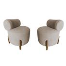 Kit 2 Poltronas Decorativa Mônaco Suede Bege