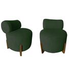 Kit 2 Poltronas Decorativa Mônaco Veludo Verde