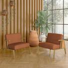 Kit 2 Poltronas Decorativa Newark Dourado/cinamomo/terracota - M.a