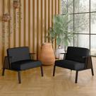 Kit 2 Poltronas Decorativa Newark Preto/imbuia/preto - M. Arapongas