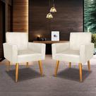 Kit 2 Poltronas Decorativa Nina Bege Sala de Estar Recepção