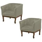 Kit 2 Poltronas Decorativa Noah Couro Fendi - Gran Belo