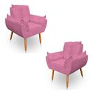 Kit 2 Poltronas Decorativa Opala Sala de Estar Veludo Rosa Kimi Decor Kit 2 Poltronas Decorativa Opala Sala de Estar Veludo Rosa Kimi Decor