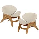 Kit 2 Poltronas Decorativa Orgânica Sala Living Kadosh L02 Linho Palha - Lyam Decor