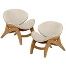 Kit 2 Poltronas Decorativa Orgânica Sala Living Kadosh L02 Linho Palha - Lyam Decor