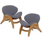 Kit 2 Poltronas Decorativa Orgânica Sala Living Kadosh L02 Suede Cinza - Lyam Decor Kit 2 Poltronas Decorativa Orgânica Sala Living Kadosh L02 Suede Cinza - Lyam Decor