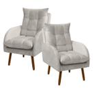 Kit 2 Poltronas Decorativa para Sala de Estar e Recepção Vanessa Veludo - SOFA STORE