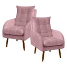 Kit 2 Poltronas Decorativa para Sala de Estar e Recepção Vanessa Veludo - SOFA STORE