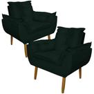 Kit 2 Poltronas Decorativa para Sala de Estar Opala Suede Verde - Montanaris Decor