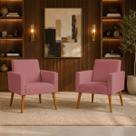 Kit 2 Poltronas Decorativa Para Sala Recepção Escritório Consultório Nina Tecido Suede Pés Palito Kit 2 Poltronas Decorativa Para Sala Recepção Escritório Consultório Nina Tecido Suede Pés Palito
