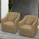 Kit 2 Poltronas Decorativa Para Sala Recepção Manicure Barbearia Salão de Beleza Cadeira Reforçada Mila Tecido Suede Pés Cromado