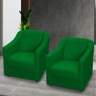 Kit 2 Poltronas Decorativa Para Sala Recepção Manicure Barbearia Salão de Beleza Cadeira Reforçada Mila Tecido Suede Pés Cromado