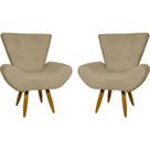 Kit 2 Poltronas Decorativa Para Sala Recepção Manicure Consultório Escritório Emilia Tecido Suede Pés Palito