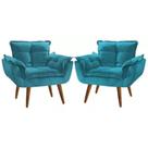 Kit 2 Poltronas Decorativa Recepção Clinica Opala Suede - Twdecora