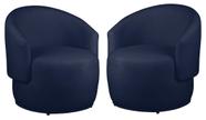 Kit 2 Poltronas Decorativa Redondo Estofada Heitor Sala Escritório e Recepção Suede Azul Marinho Eli Móveis Kit 2 Poltronas Decorativa Redondo Estofada Heitor Sala Escritório e Recepção Suede Azul Marinho Eli Móveis