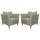 Kit 2 Poltronas Decorativa Sala de Estar Pés Palito Lubbock Couro Fendi G58 - Gran Belo