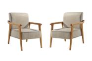 Kit 2 Poltronas Decorativa Sala Estar Amora Linho Bege 06T MK Kit 2 Poltronas Decorativa Sala Estar Amora Linho Bege 06T MK