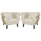 Kit 2 Poltronas Decorativa Sala Recepção Maya Suede Bege LM DECOR