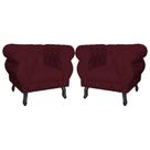 Kit 2 Poltronas Decorativa Sala Recepção Maya Suede Bordo LM DECOR Kit 2 Poltronas Decorativa Sala Recepção Maya Suede Bordo LM DECOR