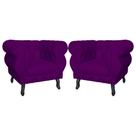 Kit 2 Poltronas Decorativa Sala Recepção Maya Suede Roxo LM DECOR