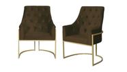 Kit 2 Poltronas Decorativa Vick Suede Marrom Base Dourada Ms Decor