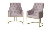 Kit 2 Poltronas Decorativa Vick Veludo Rosê Base Dourada Ms Decor