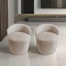Kit 2 Poltronas Decorativa Yara Orgânica Bouclé Bege Kit 2 Poltronas Decorativa Yara Orgânica Bouclé Bege