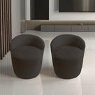 Kit 2 Poltronas Decorativa Yara Orgânica Veludo Marrom Kit 2 Poltronas Decorativa Yara Orgânica Veludo Marrom
