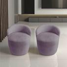 Kit 2 Poltronas Decorativa Yara Orgânica Veludo Rosê