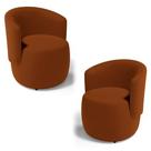 Kit 2 Poltronas Decorativas Aisha Orgânica Poltrona de Descanso Veludo Terracota Abmaza Kit 2 Poltronas Decorativas Aisha Orgânica Poltrona de Descanso Veludo Terracota Abmaza