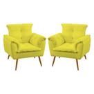 Kit 2 Poltronas Decorativas Beta Sued Aradecor
