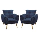 Kit 2 Poltronas Decorativas Beta Suede Azul Marinho Aradecor Kit 2 Poltronas Decorativas Beta Suede Azul Marinho Aradecor