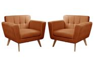 Kit 2 Poltronas Decorativas Bruna Sala de Estar Quarto Recepção Laranja Terracota Kit 2 Poltronas Decorativas Bruna Sala de Estar Quarto Recepção Laranja Terracota