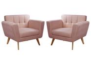 Kit 2 Poltronas Decorativas Bruna Sala de Estar Quarto Recepção Rosa Rose Kit 2 Poltronas Decorativas Bruna Sala de Estar Quarto Recepção Rosa Rose