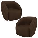 Kit 2 Poltronas Decorativas Clarke PU Marrom G45 - Gran Belo Kit 2 Poltronas Decorativas Clarke PU Marrom G45 - Gran Belo
