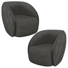 Kit 2 Poltronas Decorativas Clarke Veludo Cinza G45 - Gran Belo Kit 2 Poltronas Decorativas Clarke Veludo Cinza G45 - Gran Belo