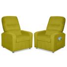 Kit 2 Poltronas Decorativas Do Papai Reclinável Confortável Suede LM Decor Sistema Reclinavel Inclinavel Manual