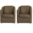 Kit 2 Poltronas Decorativas Lucy Sintetico Marrom