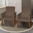 Kit 2 Poltronas Decorativas Mel Suede Marrom Dal Poz Estofados