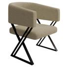 Kit 2 Poltronas Decorativas Mirela Pes Metal Boucle VConcept