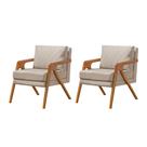 Kit 2 Poltronas Decorativas Mona Onix Madeira Maciça Veludo Bege Web Holz Kit 2 Poltronas Decorativas Mona Onix Madeira Maciça Veludo Bege Web Holz