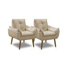 Kit 2 Poltronas Decorativas Opala Recepção Luxo Confortável
