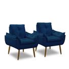 Kit 2 Poltronas Decorativas Opala Recepção Luxo Confortável