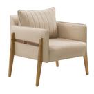 Kit 2 Poltronas Decorativas Orion em Madeira Maciça Bege