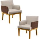 Kit 2 Poltronas Decorativas Para Sala De Estar Beatriz W01 Linho Cru Material Sintético Marrom - Lyam Decor Kit 2 Poltronas Decorativas Para Sala De Estar Beatriz W01 Linho Cru Material Sintético Marrom - Lyam Decor