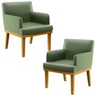 Kit 2 Poltronas Decorativas Para Sala De Estar E Recepção Beatriz W01 Facto Verde Musgo - Lyam Decor Kit 2 Poltronas Decorativas Para Sala De Estar E Recepção Beatriz W01 Facto Verde Musgo - Lyam Decor