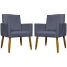 Kit 2 Poltronas Decorativas Para Sala Quarto Recepção Escritório Confortável Luxo Mari Suede
