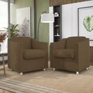 Kit 2 Poltronas Decorativas Reforçada Consultório Sala Suede Cor:Marrom Kit 2 Poltronas Decorativas Reforçada Consultório Sala Suede Cor:Marrom