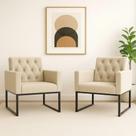 Kit 2 Poltronas Decorativas Reforçada Recepção Base Ferro Kit 2 Poltronas Decorativas Reforçada Recepção Base Ferro